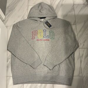 Men’s Polo Ralph Lauren Embroidered Multicolor Logo Pullover Hoodie
